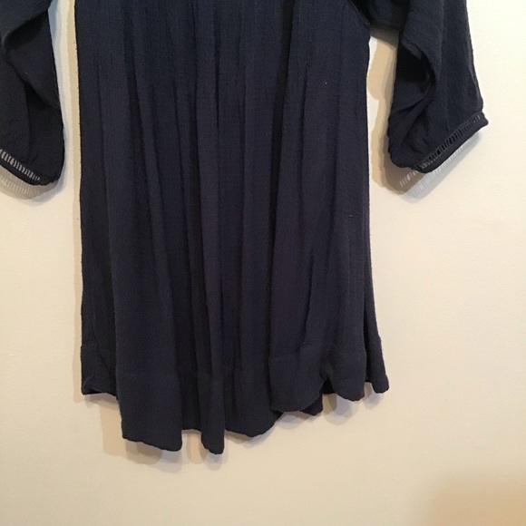 Free People Basketweave Long Sleeve MIdi Dress Blue - Picture 5 of 9